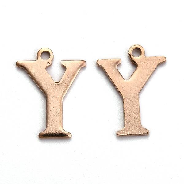 Ion Plating(IP) 304 Stainless Steel Alphabet Charms