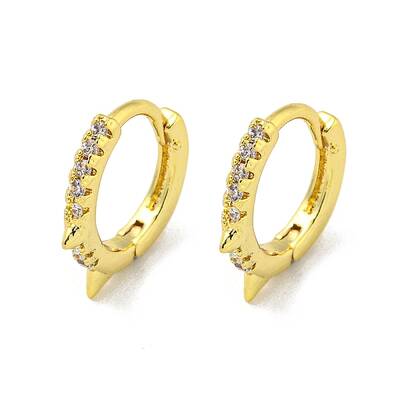 Brass Micro Pave Cubic Zirconia Hoop Earring