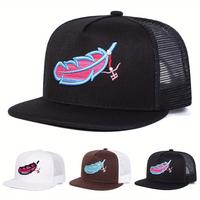 Unisex Feather Embroidered Hip Hop Hat Mesh Hat Outdoor Sport Adjustable Sunscreen Leisure Hat Spring Autumn Travel Tourism B...