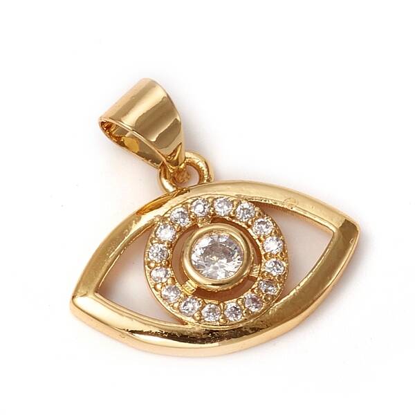 Brass Micro Pave Clear Cubic Zirconia Pendants
