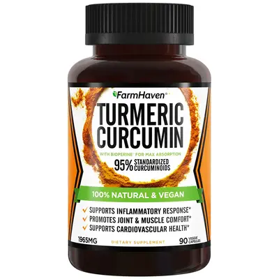FarmHaven Turmeric Curcumin with BioPerine Black Pepper & 95% Curcuminoids, 1965mg, Maximum Absorption for Joint Support, Non...