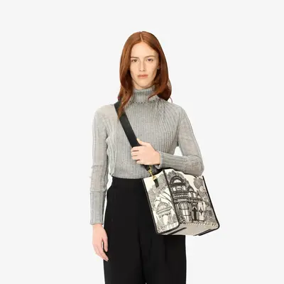 Tote Bag Ma20nm01 Black-White | Color: BLACK WHITE | Size: U