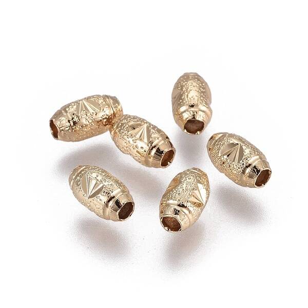 Electroplate Brass Textured Beads