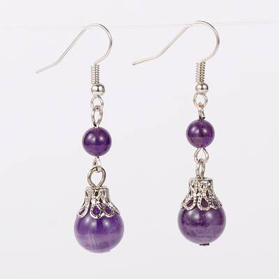 Natural Gemstone Dangle Earrings