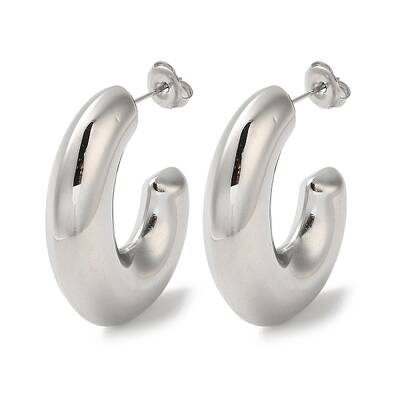 Non-Tarnish 304 Stainless Steel Ring Stud Earrings