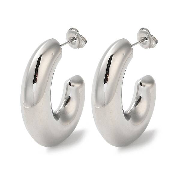 Non-Tarnish 304 Stainless Steel Ring Stud Earrings