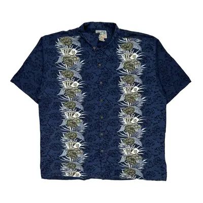 Play To Win Big Dogs Graphic Hawaiian Shirt - 2XL Blue Viscose