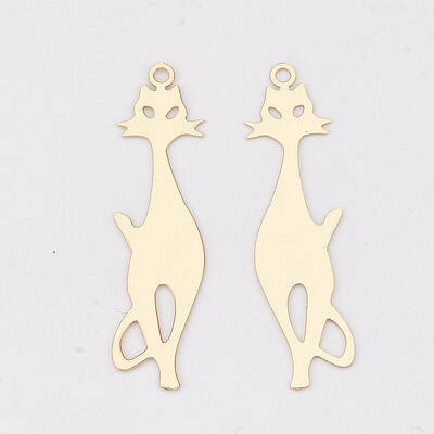 Brass Kitten Pendants