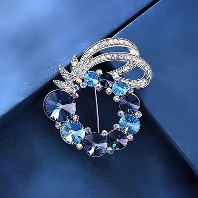 Flower Alloy Rhinestone Brooches for Backpack Clothes