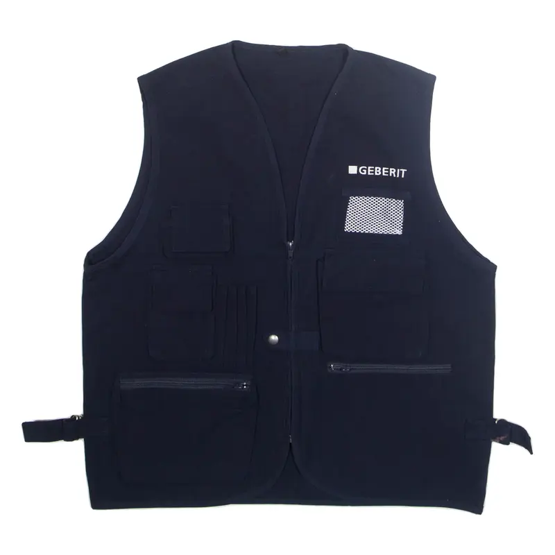 Mens Utility Vest Gilet Blue L