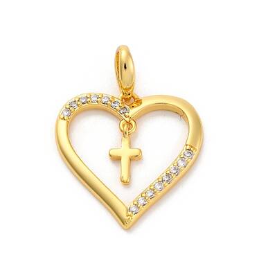 Brass Micro Pave Cubic Zirconia Pendants