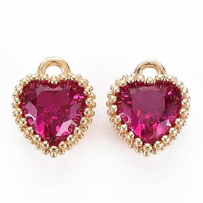 Brass Micro Pave Cubic Zirconia Charms