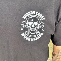No one Cares T-Shirt - Men's Casual Crewneck T-Shirt with Skull Graphic Design - Streetwear, Tshirt, Long, Man, Menswear, Top...