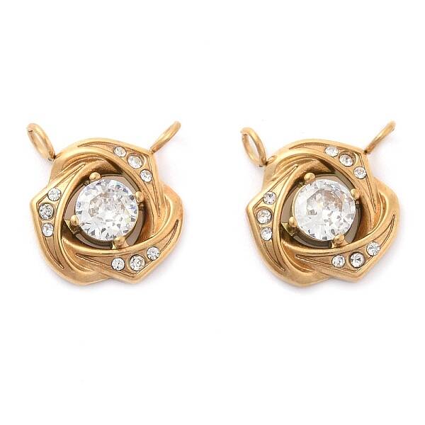 304 Stainless Steel Rhinestone Pendants
