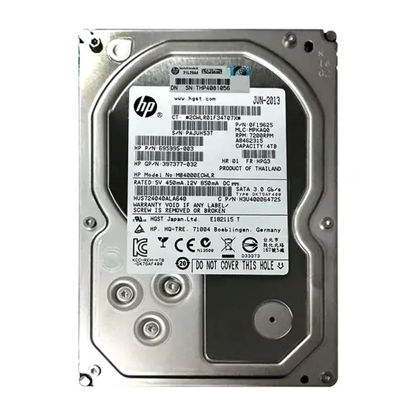 397377-032 HP 4TB 6Gb/s SATA 7200 3.5-inch 64MB Hard Drive