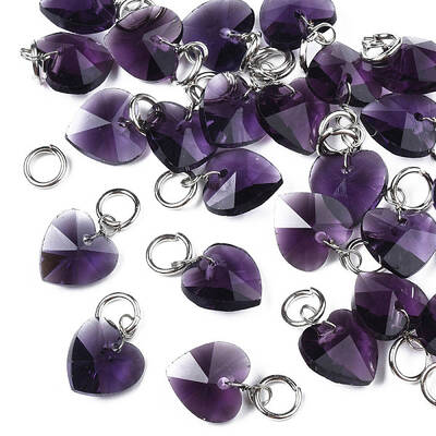 Faceted Transparent Glass Charms