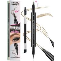 Microblading Eyebrow Pencil - Eyebrow Pencil 2 in 1 Dual-ended Eyebrow Pencil with 2-prong Micro-prong Applicator and Precisi...