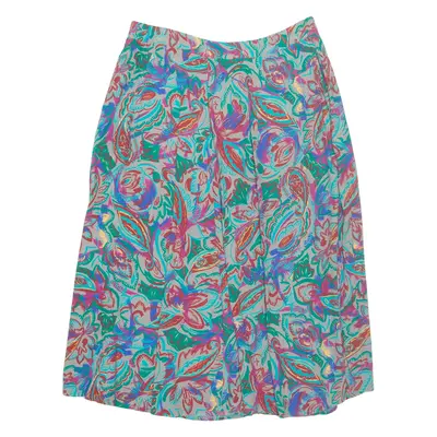 Womens A-Line Skirt Green Midi Crazy Pattern L