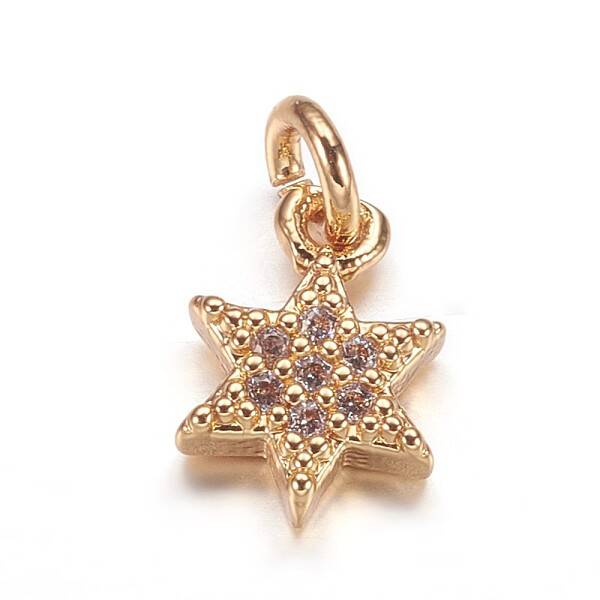 Brass Micro Pave Cubic Zirconia Pendants
