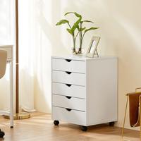 Sweet Furniture F 5 Drawer Chest- Dressers Storage Cabinets Wooden Dresser Mobile Cabinet with Wheels Bedroom Organizer Drawe...