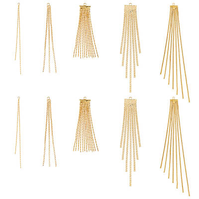 10Pcs 5 Style Brass Chain Tassel Big Pendants