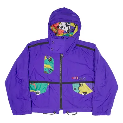 JEAN JACQUES BENSON Womens Coat Purple Hooded L