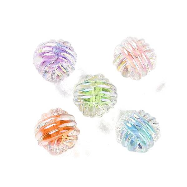 UV Plating Rainbow Iridescent Acrylic Beads