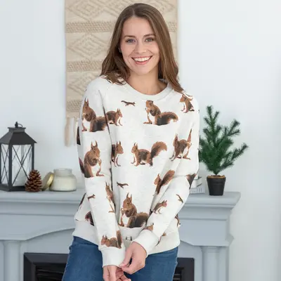 All Over Squirrel Crewneck Sweatshirt - XL