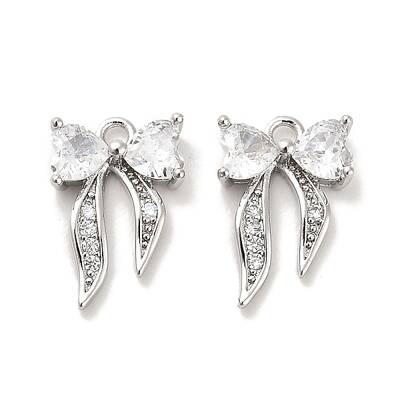 Brass Micro Pave Clear Cubic Zirconia Charms