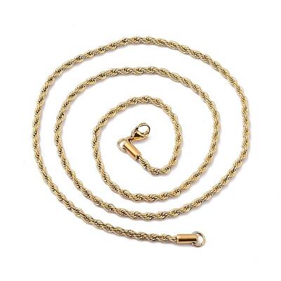 Ion Plating(IP) 304 Stainless Steel Rope Chain Necklaces