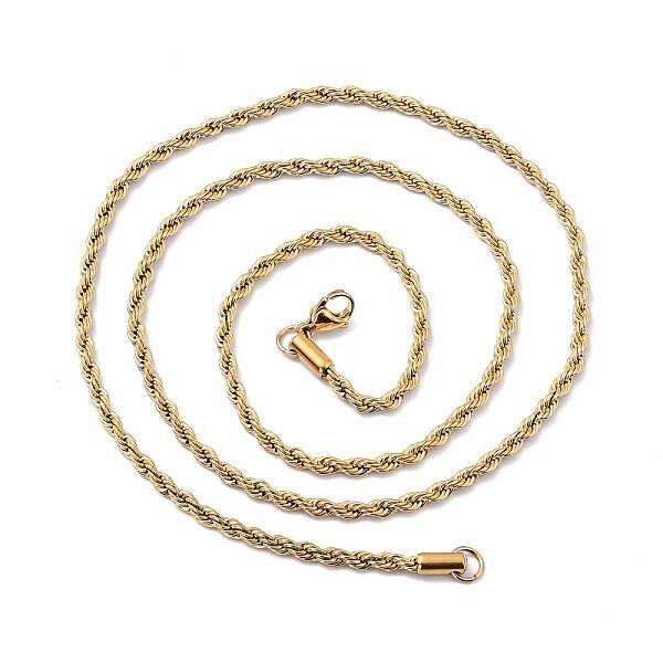Ion Plating(IP) 304 Stainless Steel Rope Chain Necklaces