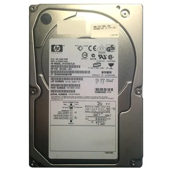 291245-001 HP 72.8GB Ultra-320 SCSI 10000 3.5-inch Hard Drive