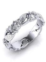 Fashion Rose Flower Design Copper Ring, Elegant Women's Wedding Engagement Bridal Jewelry Gift, Fashion Streetwear All-match ...
