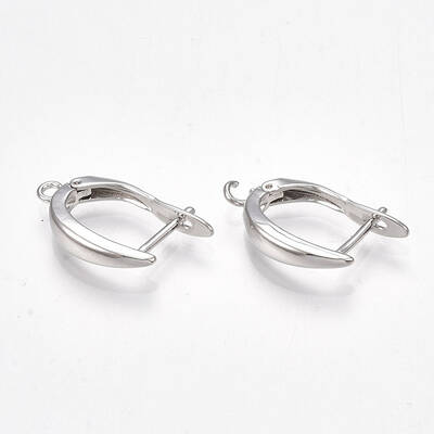 Brass Hoop Earring Findings with Latch Back Closure