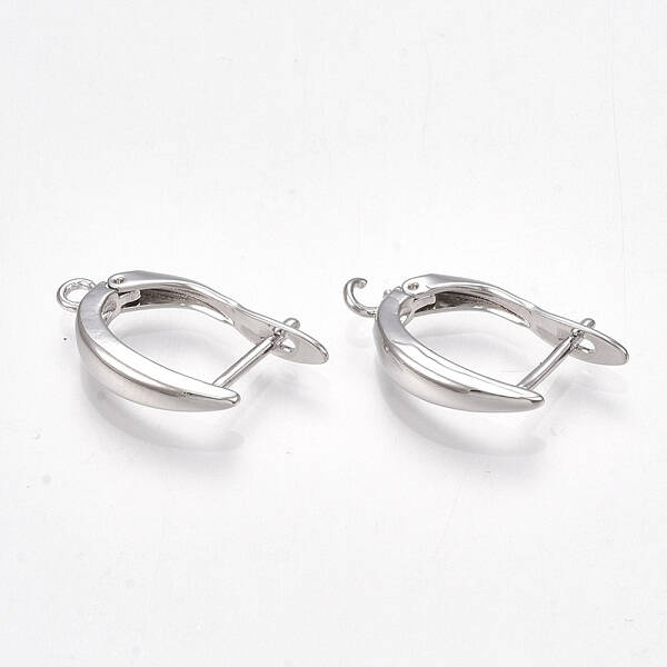 Brass Hoop Earring Findings with Latch Back Closure
