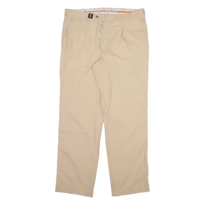 MASTERS Mens Trousers Cream Regular Straight W36 L32