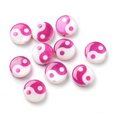 Printed Natural Freshwater Shell Beads