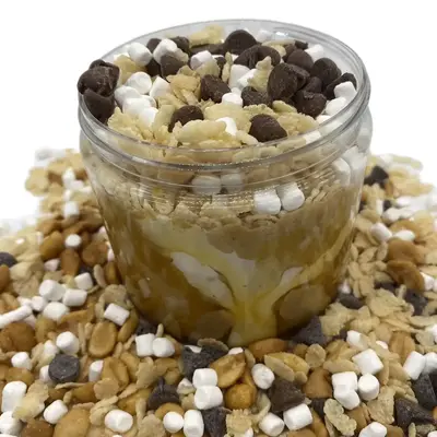 Scotcheroo - Butterscotch Peanut Butter Dessert - Swirled w/ Yum Yum Butterscotch Sauce, Marshmallow Crème topped w/ Rice Cr...