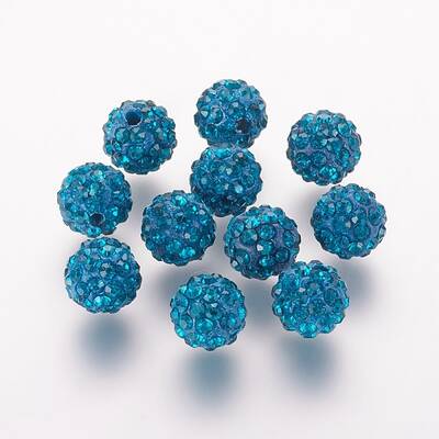 Polymer Clay Rhinestone Beads