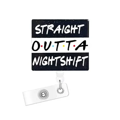 Retractable Badge Reel With Clip, Slogan Graphic Swivel ID Badge Holder Reel for Nurses, Doctors, Students, Workers and Volun...