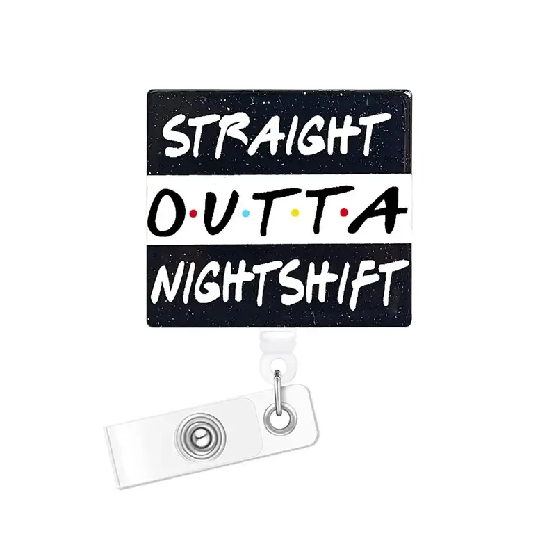 Retractable Badge Reel With Clip, Slogan Graphic Swivel ID Badge Holder Reel for Nurses, Doctors, Students, Workers and Volun...