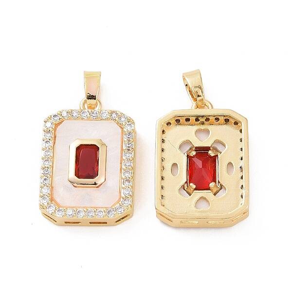 Brass Micro Pave Cubic Zirconia Pendants