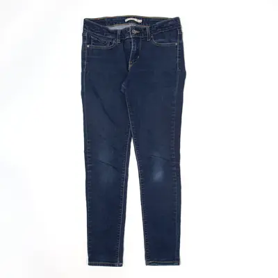 LEVI'S 711 Jeans Blue Denim Regular Skinny Stone Wash Womens W28 L27