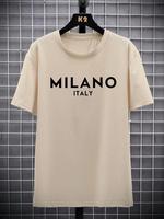 Unisex Men's Letter Print Drop Shoulder Short Sleeve Tee, Regular Fit Soft Casual Round Neck T-shirt for Summer, Menswear for...