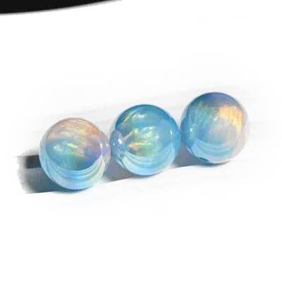 30Pcs Gradient Color & UV Plating Rainbow Iridescent Opaque Resin Beads