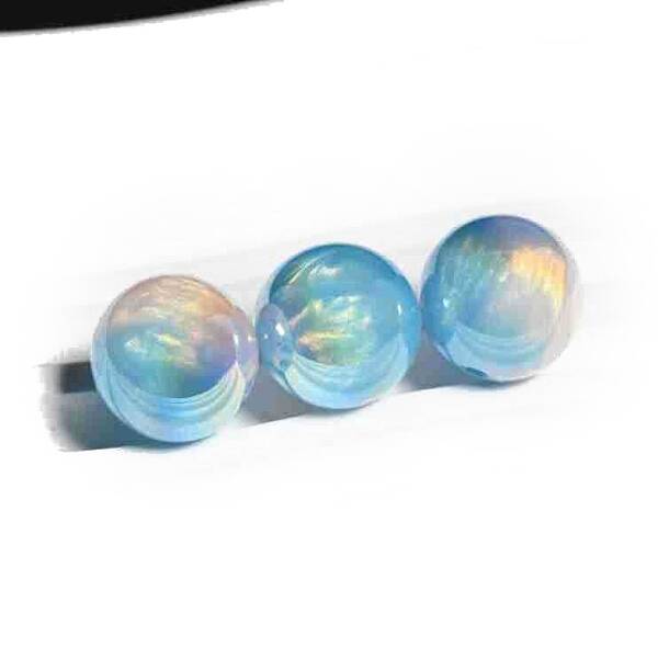 30Pcs Gradient Color & UV Plating Rainbow Iridescent Opaque Resin Beads