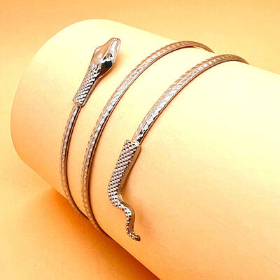 Alloy Upper Arm Open Cuff Bangles for Women