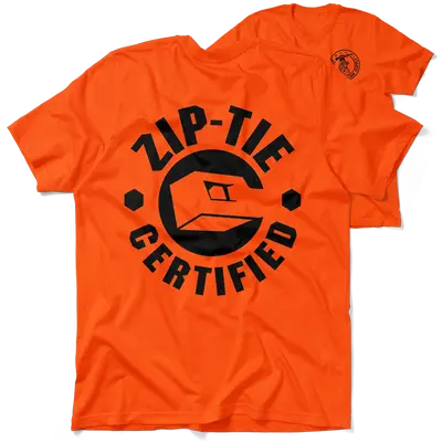Zip Tie - Safety Orange T-Shirt