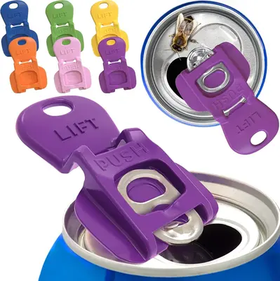 Complete Cover Easy Tab Opener New and Improved 6PK Beverage Barricade 2.0. Applicable to 202 Can, Colorful Drink Can Protect...