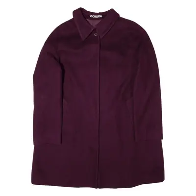 BURBERRY Overcoat Coat Purple Wool Womens UK 10